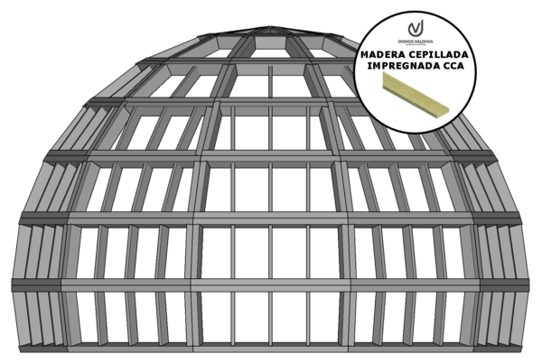 Kit básico 7m domo trapecio (39,3m2)